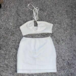 SHEIN White Mini Skirt Cocktail Set